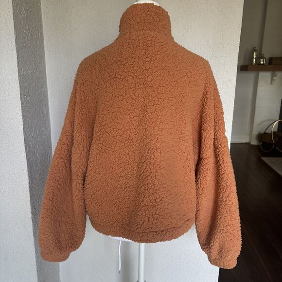 Urban Outfitters Willow Fleece Teddy Jacket Women's OrangeOversized Coat -Small - Picture 3 of 11